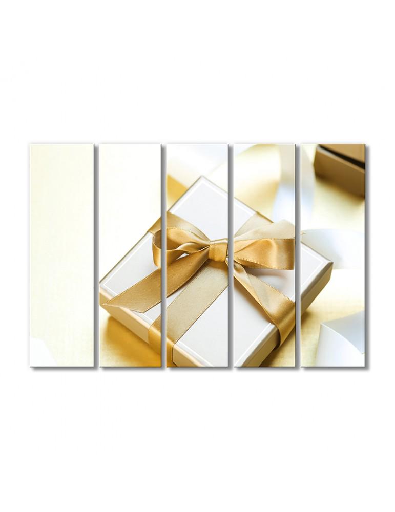 Картина модульная Позолоченный подарочек 5 модулей 120x180 см