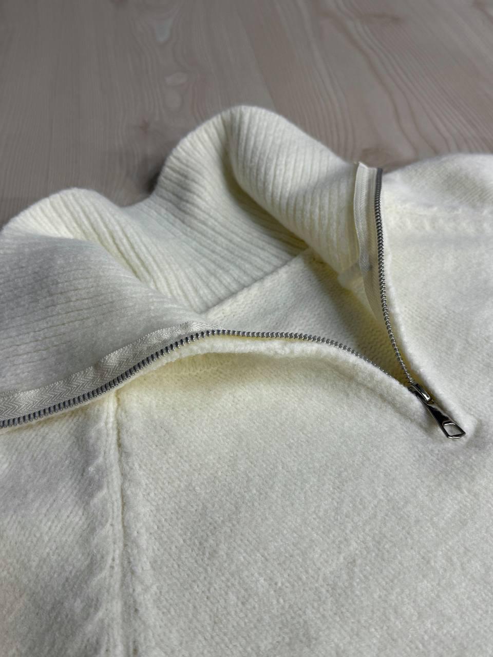 Светр жіночий A-N 1780 з коміром на блискавці OS Молочний (5970) - фото 8 Светр жіночий A-N 1780 з коміром на блискавці OS Молочний (5970) - фото 8