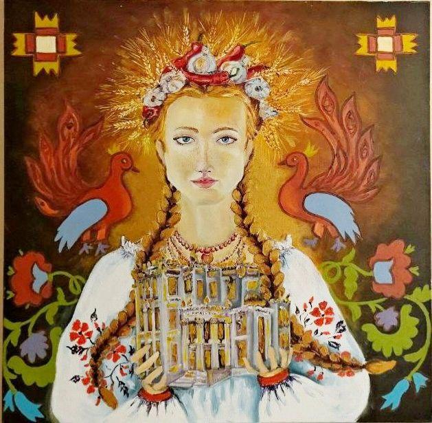 Картина маслом на холсте Ведьма 80х80 см