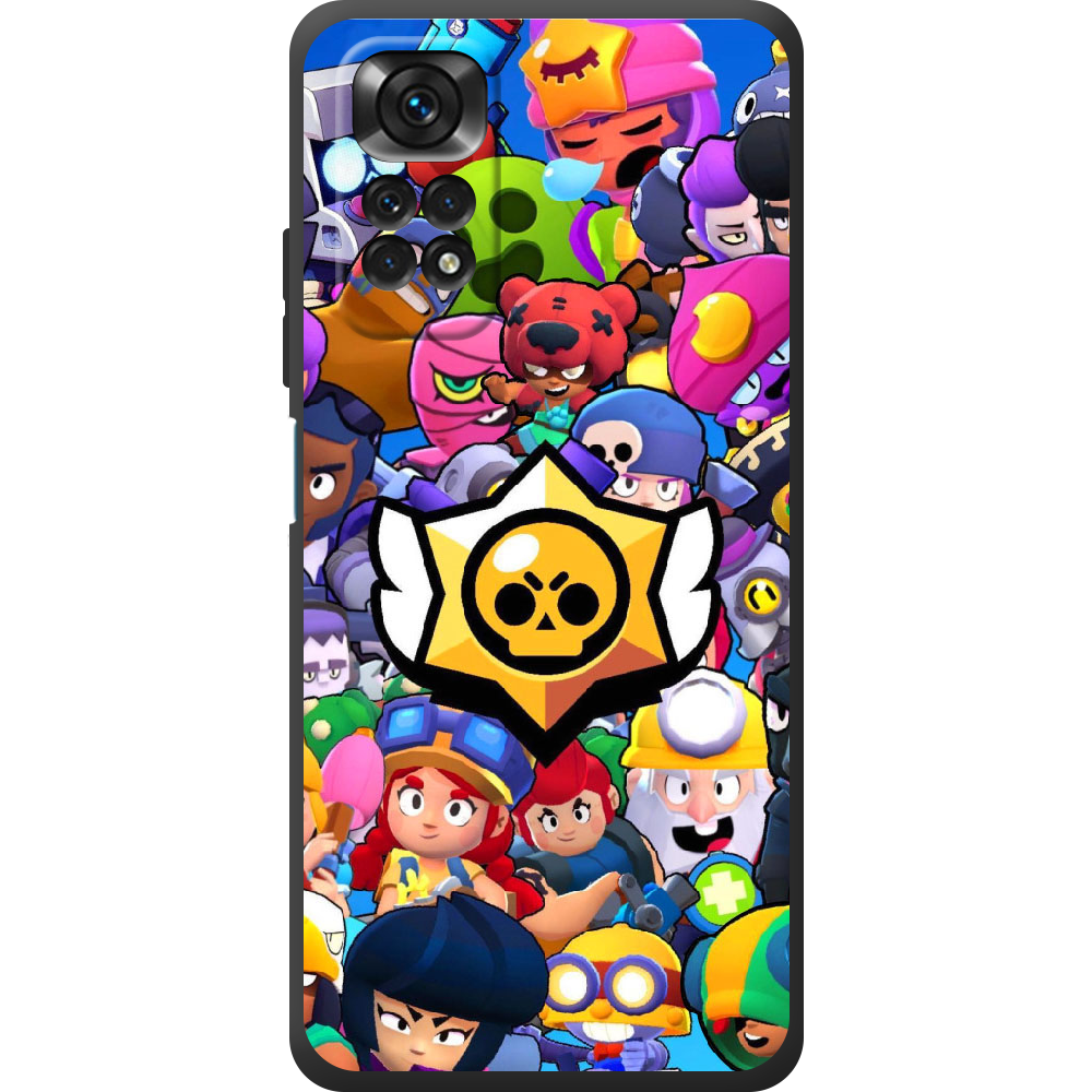Чехол BoxFace Xiaomi Redmi Note 11 Global Version Brawl Stars Черный силикон (44124-up2389-44084)