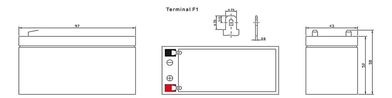 Аккумулятор MastAK MT1213 12V 1,3 Ah (185241) - фото 2