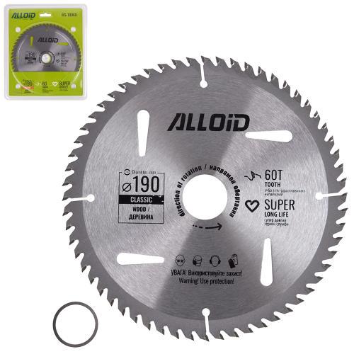 Диск пильный Alloid по дереву с твердосплавными напайками 190х30/25,4 мм 60 зубов (00000060946) - фото 3