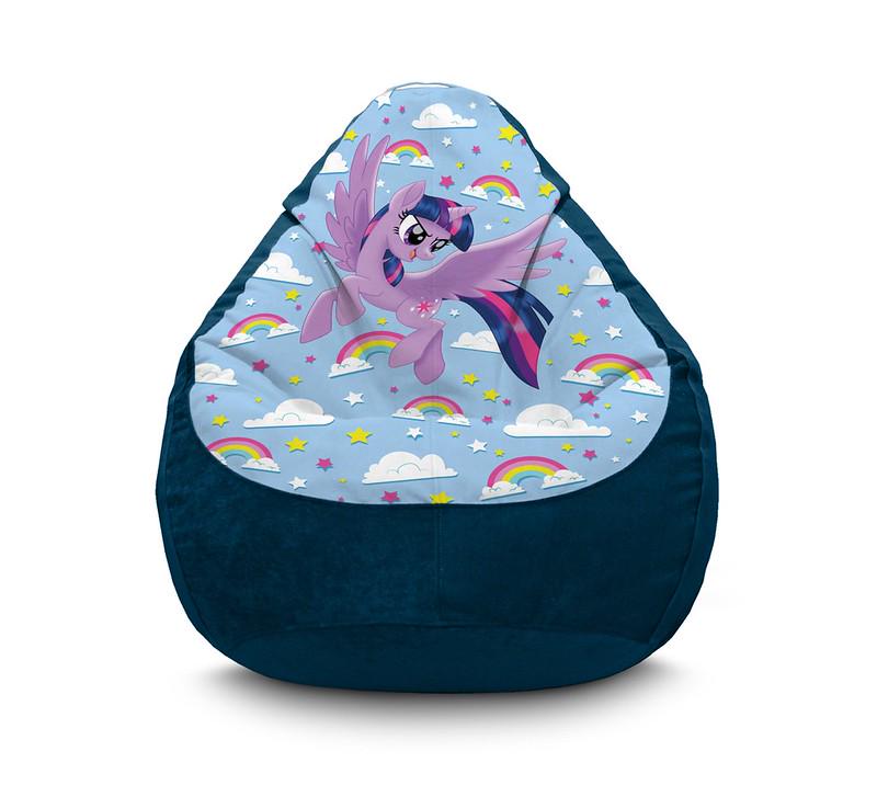 Кресло мешок My Little Pony Twilight Sparkle and rainbow Флок XXXL 100х135 см Синий Кресло мешок My Little Pony Twilight Sparkle and rainbow Флок XXXL 100х135 см Синий
