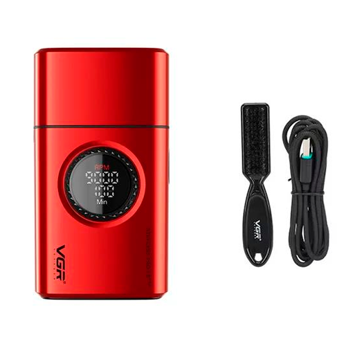 Электробритва VGR V-377 RED шейвер/двойное лезвие/регулировка мощности 7000-9000 RPM/LED дисплей