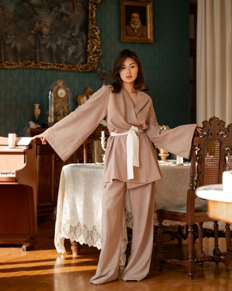 Домашний костюм женский QC Margo S Бежевый (20732S)