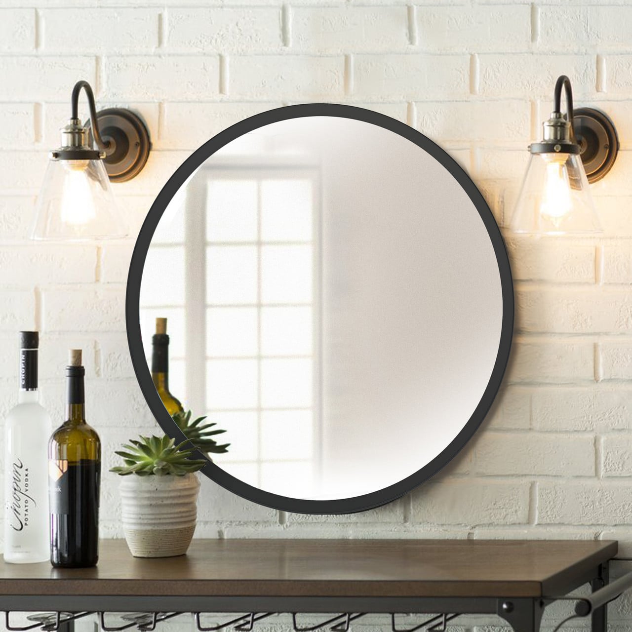 Дзеркало настінне Art-Com 800 мм Чорний (Z6)