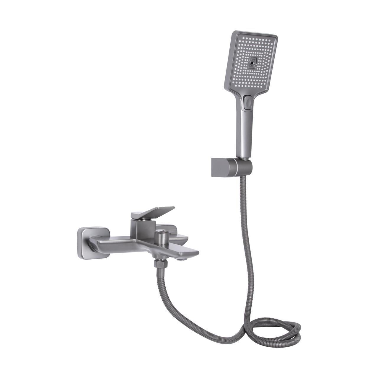 Смеситель для ванной Qtap Presto QTPRE259GRP45584 с душевым гарнитуром Graphite (2751240295)