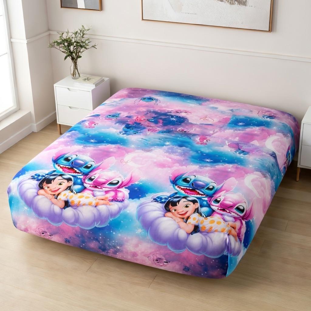 Простирадло на резинці Вілена Stitch бязь голд Люкс 90х200х25 см (3164033141)