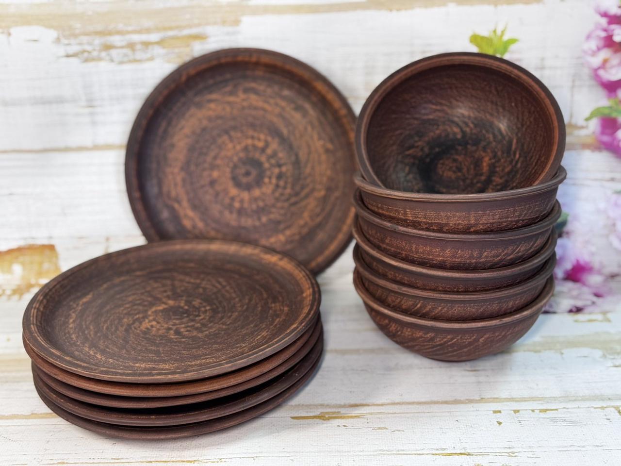 Сервіз глиняний тарілки плоскі і глибокі на 6 персон (2701189026) Сервіз глиняний тарілки плоскі і глибокі на 6 персон (2701189026)