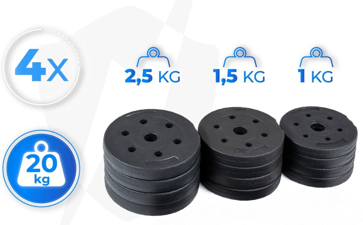 Гантелі розбірні бітумні Thunder GYM-02 зі з'єднувачем для штанги 2x10 кг (GYM-02) - фото 4 Гантелі розбірні бітумні Thunder GYM-02 зі з'єднувачем для штанги 2x10 кг (GYM-02) - фото 4