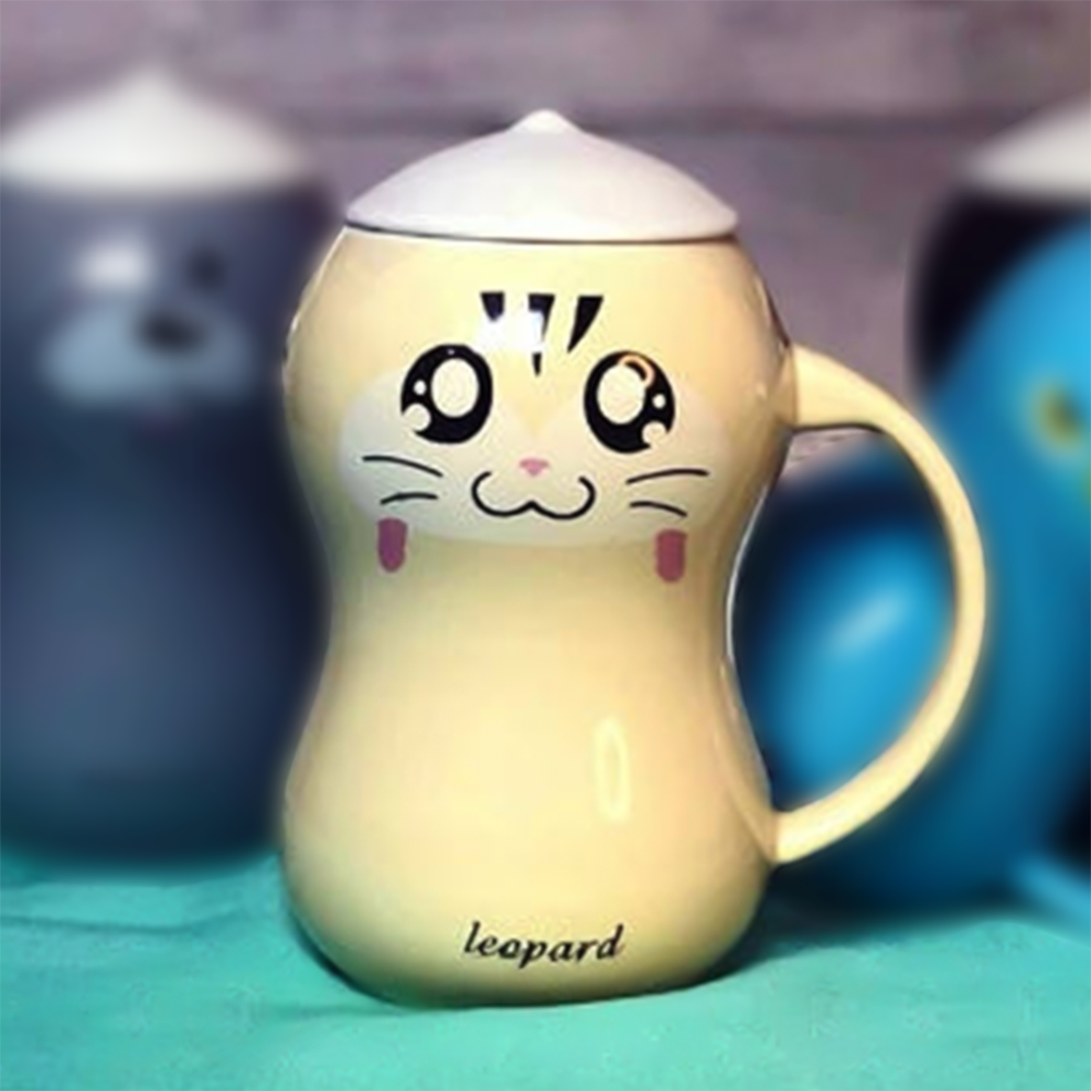 Чашка керамическая с крышкой В мире животных 420 мл Желтый (21-жов-О8030-29) - фото 4 Чашка керамическая с крышкой В мире животных 420 мл Желтый (21-жов-О8030-29) - фото 4