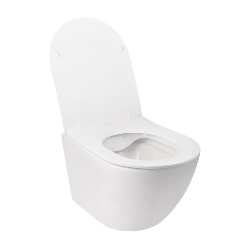 Унітаз підвісний Q-tap Jay безобідковий з сідінням Slim Soft-close QT07335176W - фото 3