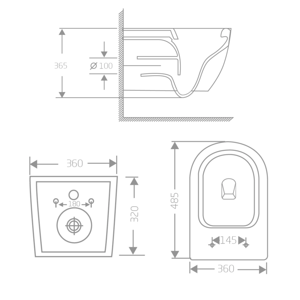 Унітаз підвісний Smart 48,5 см безободковий круглий з сидінням Soft-close та системою змиву Tornado Qtap Jay Ultra Quite Чорний матовий (QT07335177MB) - фото 2