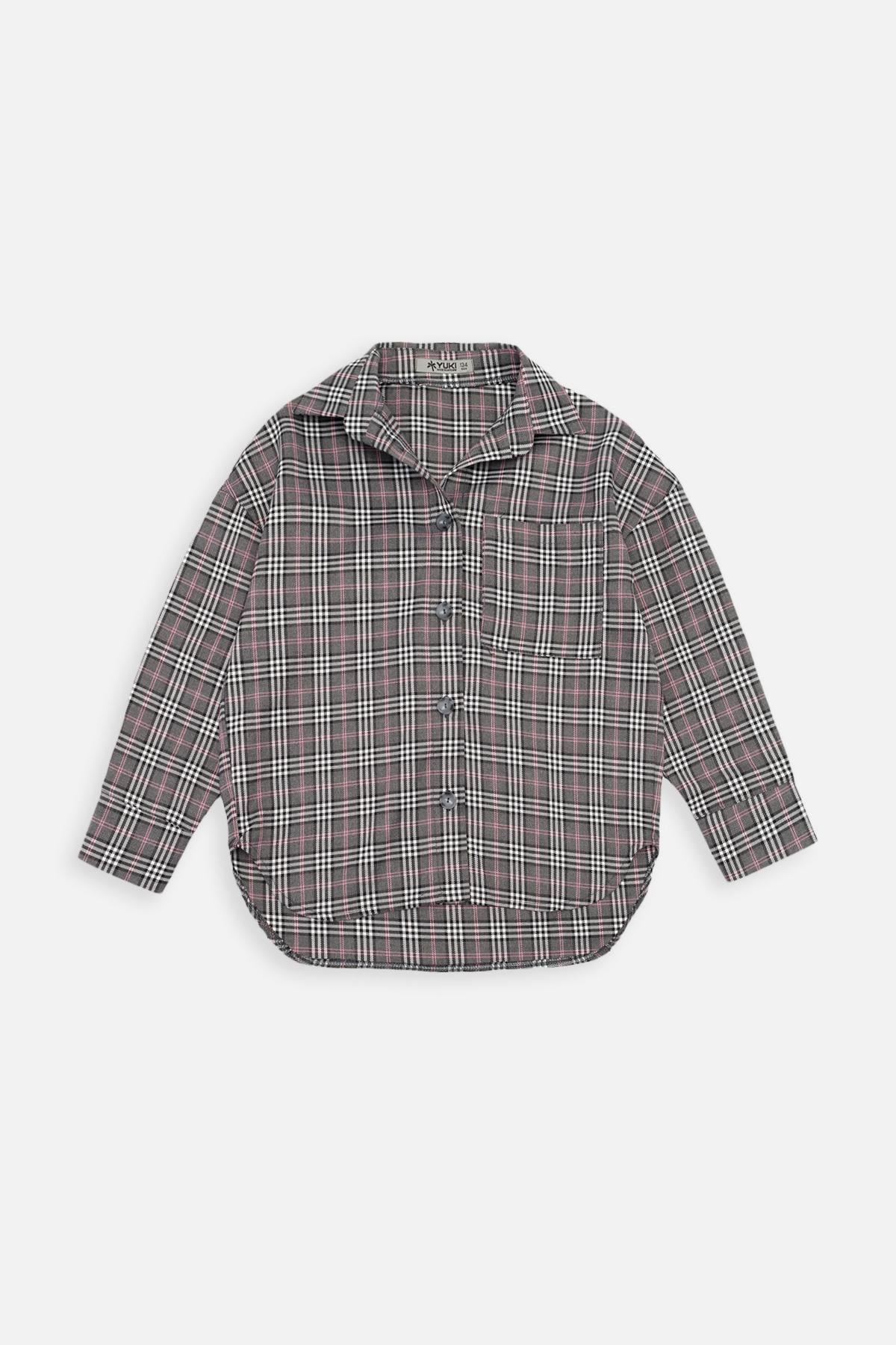 Рубашка ЦБ-00268992 для девочки оверсайз 146 см Серый (SKT001042150)