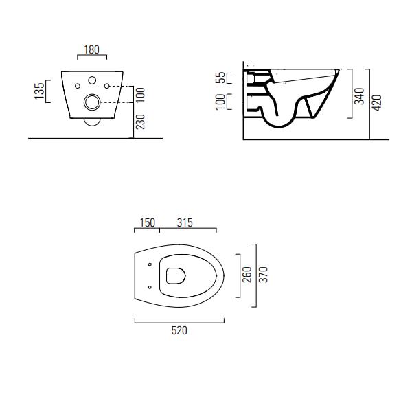 Унитаз подвесной GSI MODO с сиденьем Soft-Close (981611+MS98C11) - фото 4