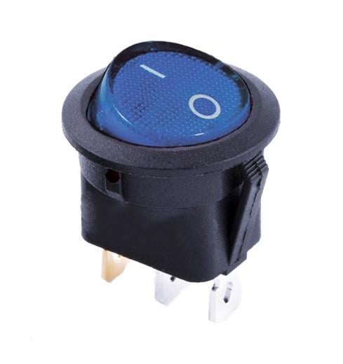 Переключатель с подсветкой TechnoSystems KCD1-8-101N BL/B 220V круглый Blue (5500739)