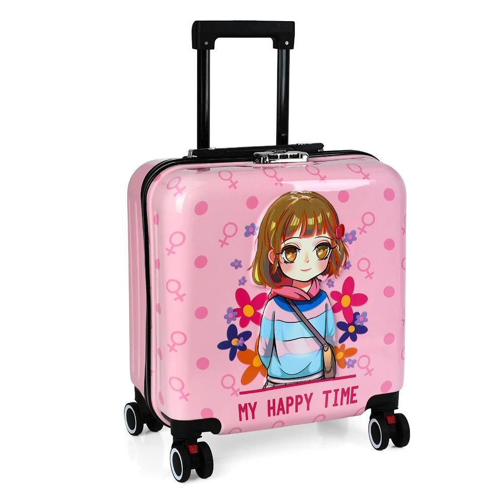 Валіза пластикова YG0355-02 39x47x23 см Рожевий (31487788)