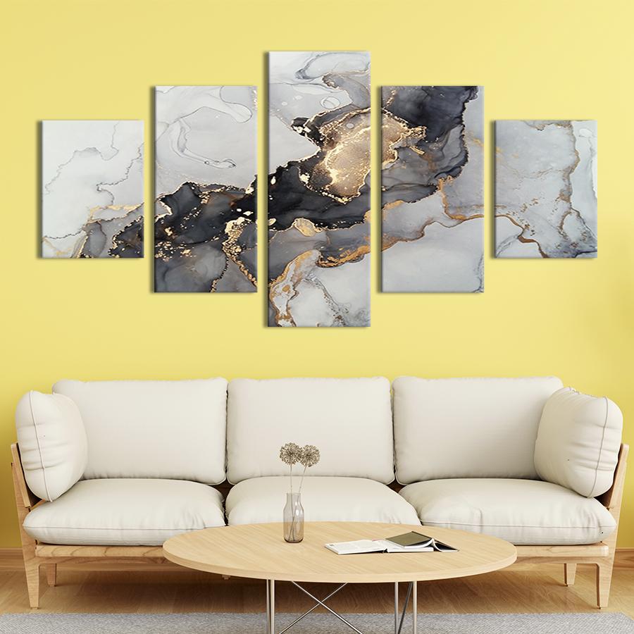 Модульная картина из 5 частей Мраморная картина 162x80 см (52-52)