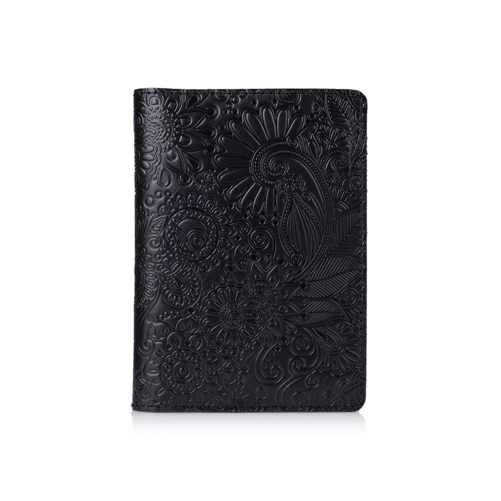 Обложка для паспорта с художественным тиснением Mehendi Art Черный (PC-01-C19-4006-T005)
