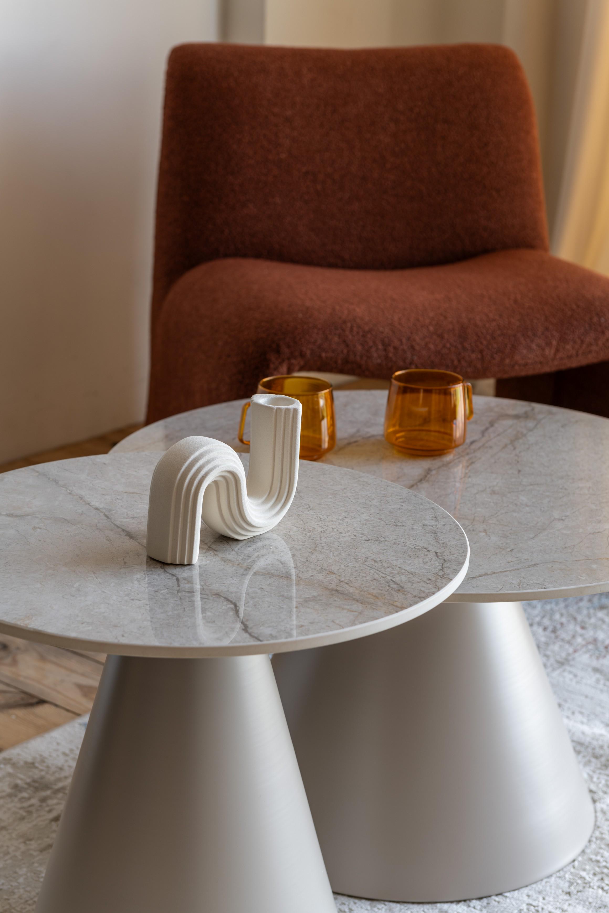 Комплект журнальных столов Vetro Рокко 700х460 мм/500х400 мм 2 шт. Мистик серый/Капучино (СТ-40) - фото 12