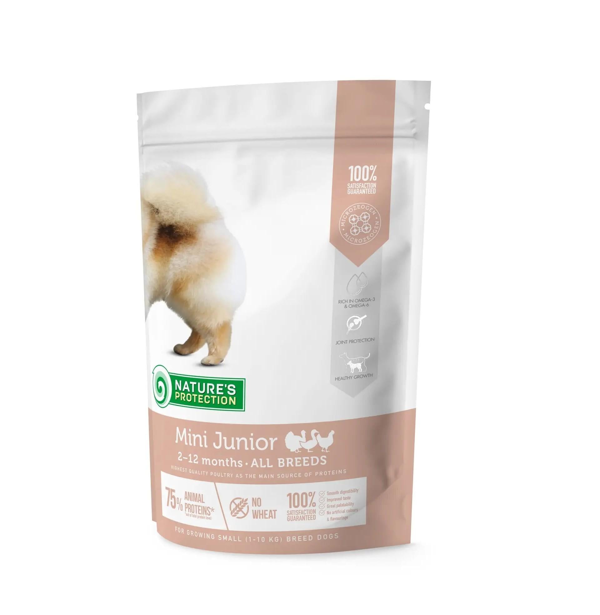 Корм сухий Nature's Protection Mini Junior Small Breeds М'ясо птиці для цуценят маленьких та дрібних порід 500 г (457233)