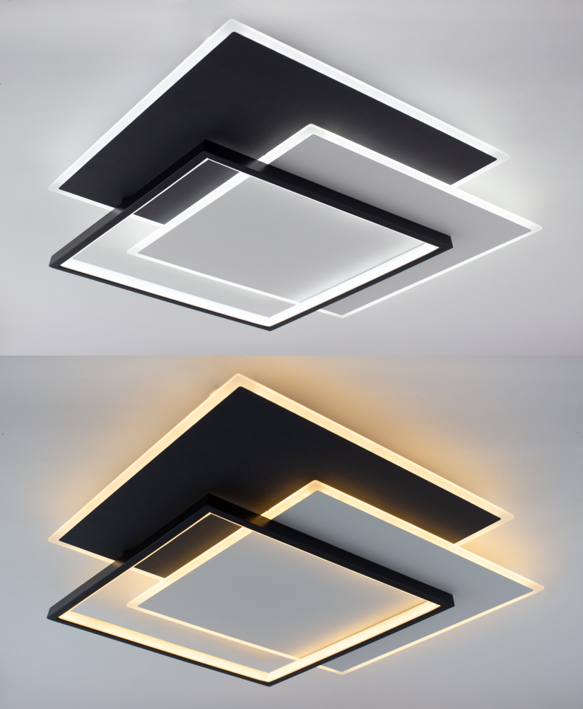 Люстра ESLLSE VEGA TRIPLE 3S з пультом 70 Вт 470х470х60 мм Чорно-біла (10401) - фото 6