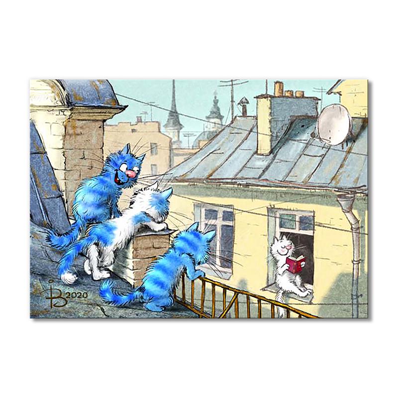 Модульная картина Мартовские коты 1 модуль 60x90 см (_rinaz_20201633047)