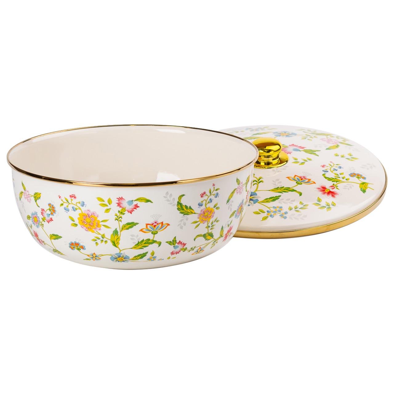 Кастрюля эмалированная с крышкой 5,5 л (5023)