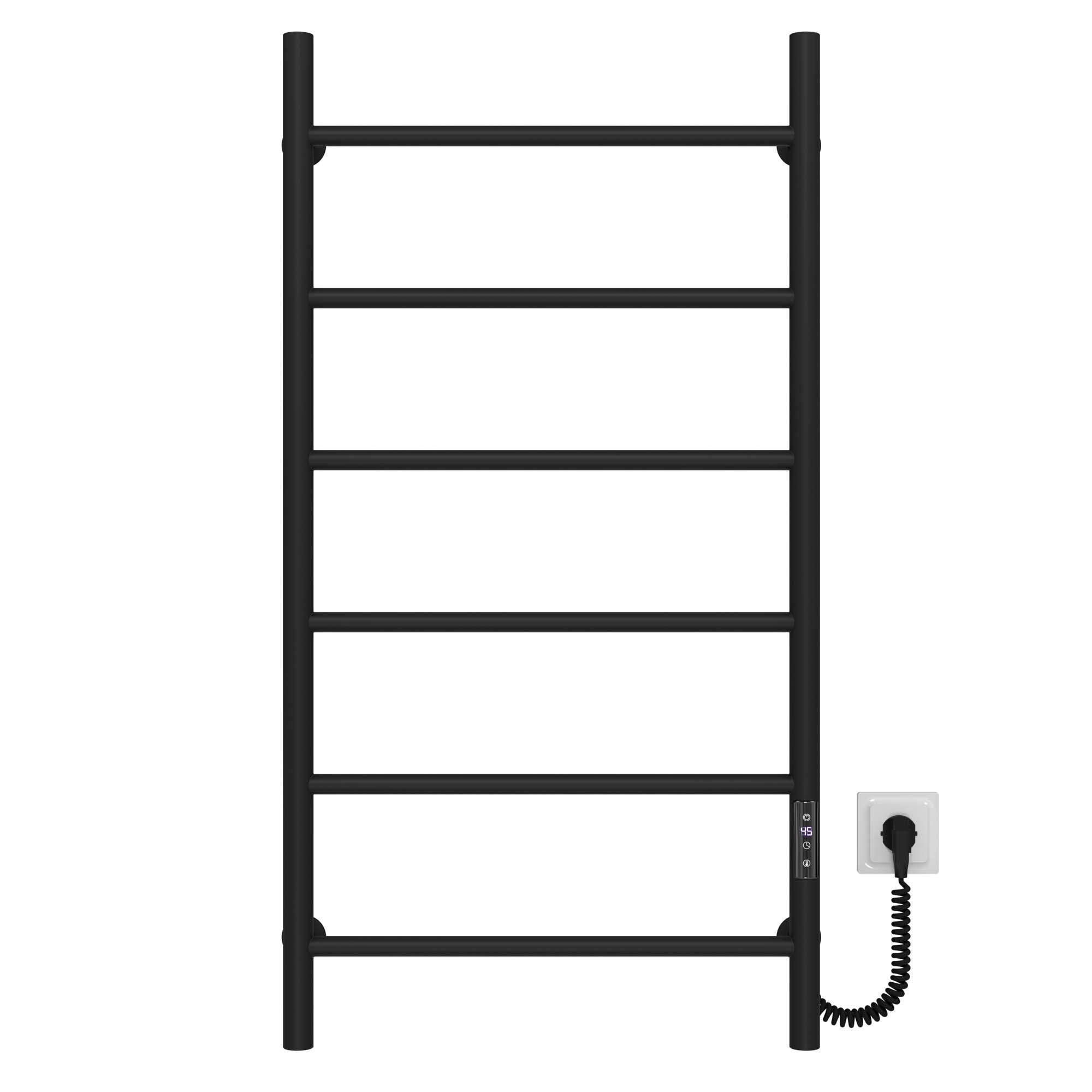 Полотенцесушитель электрический Deffi Орион П6 JD03 правое подключение нержавеющая сталь 500x1000 мм Черный (C.OR.100.50.6.EBR1)