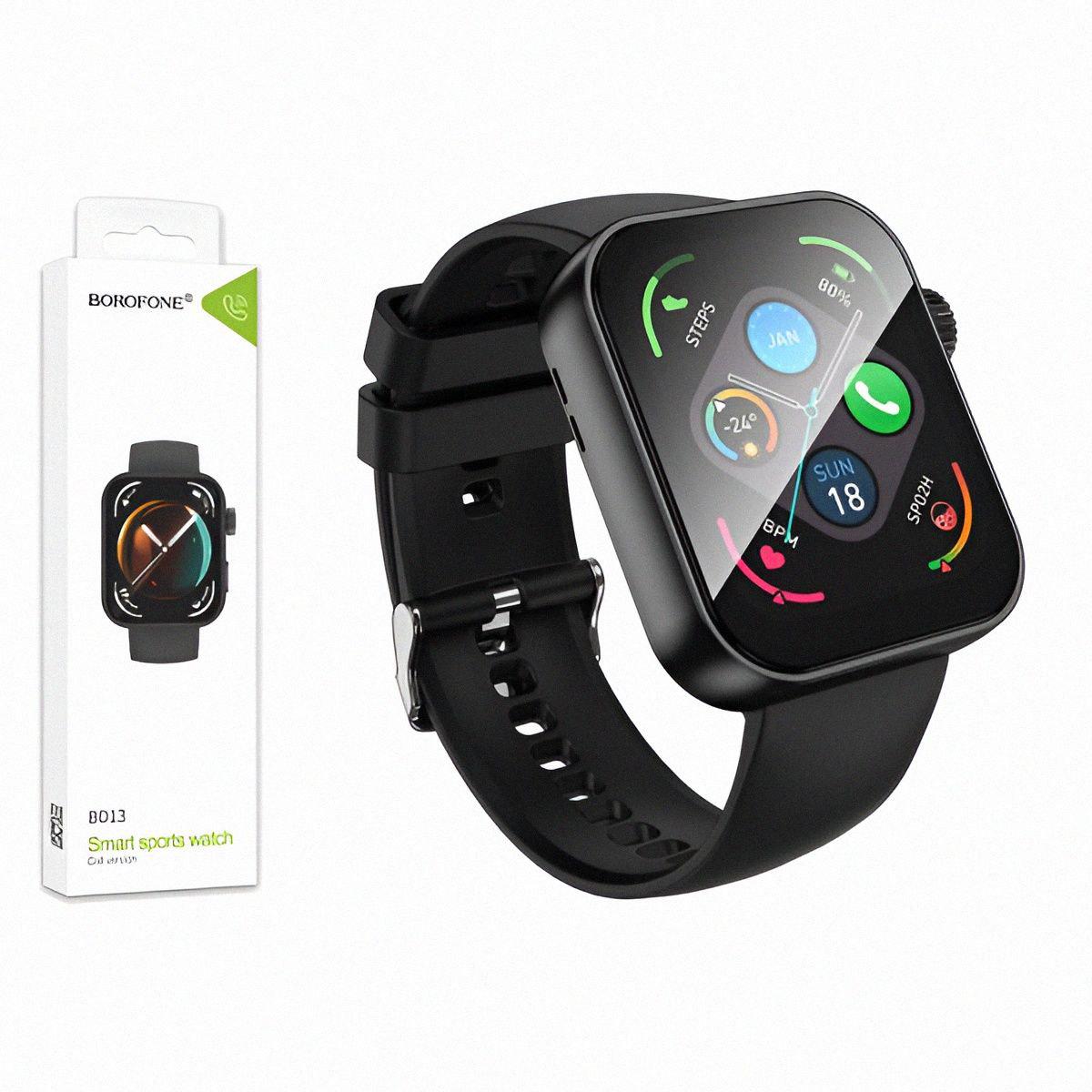 Смарт-годинник Borofone BD13 1,63" IPS-екран 300 мА·год Bluetooth 5.0 Чорний (25417626)