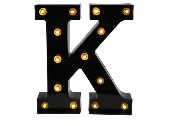 Літера з підсвіткою K об'ємна маленька 22x19 см Чорний (Ч1251) Літера з підсвіткою K об'ємна маленька 22x19 см Чорний (Ч1251)