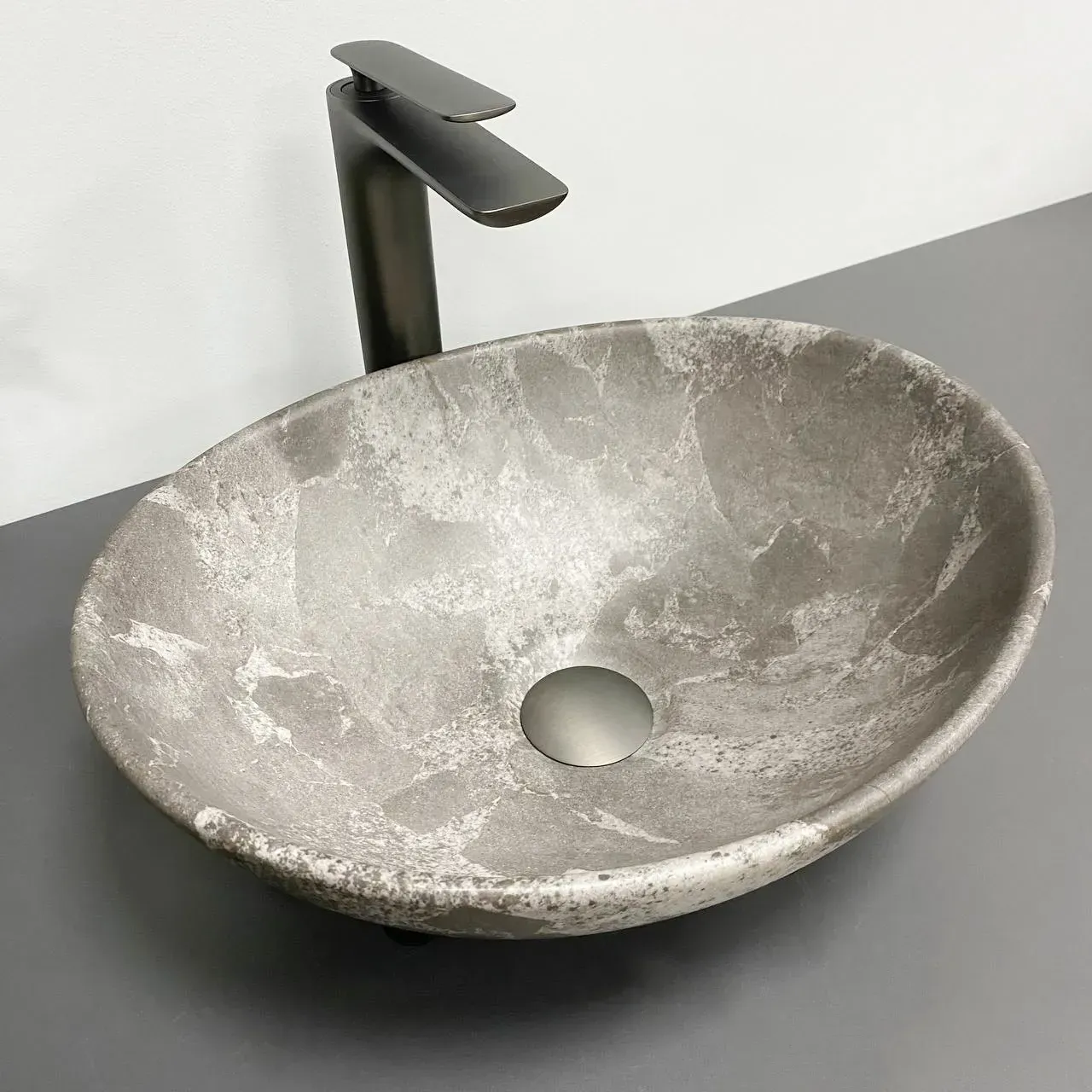 Раковина накладная VBI PARMA овальная 420x340 мм Серый (RM-VBI-011019)