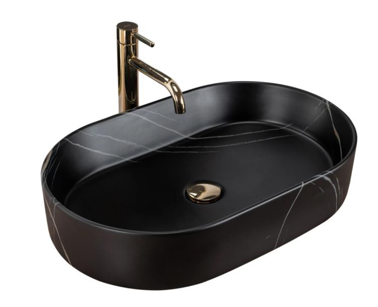 Умывальник Rea Nadia 61x38,5 cм Black stone matt (REA-U8565)
