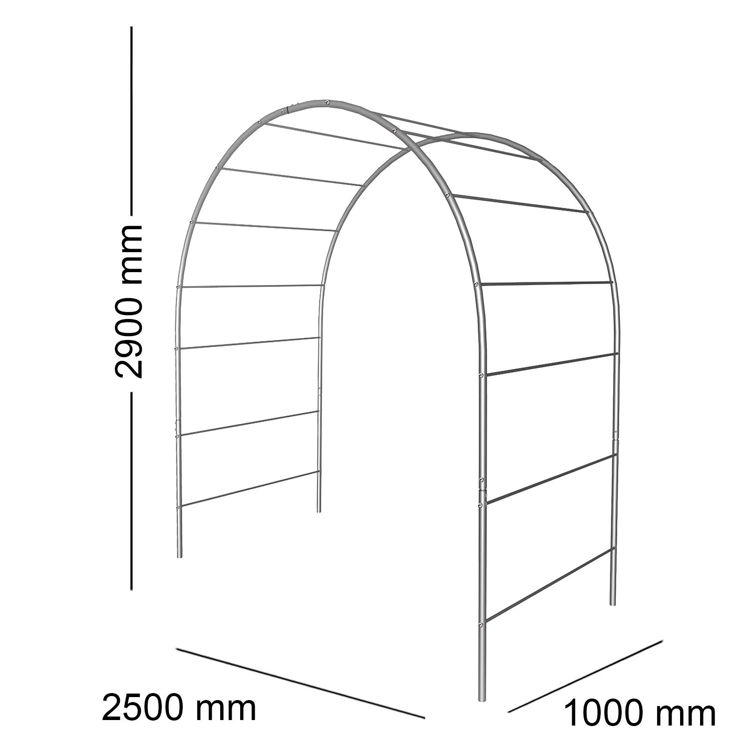 Опора для растений арка садовая 2900х2500х1000 мм d 24 мм/d 12 мм (АС-D24/D12-2900*2500*1000) - фото 5 Опора для растений арка садовая 2900х2500х1000 мм d 24 мм/d 12 мм (АС-D24/D12-2900*2500*1000) - фото 5