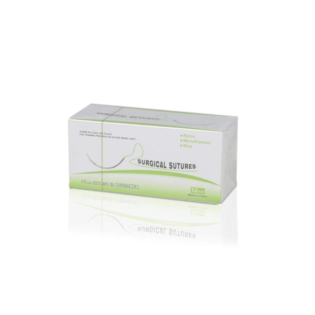 Нитка нейлонова шовна 75 см із зігнутою голкою 24 шт.