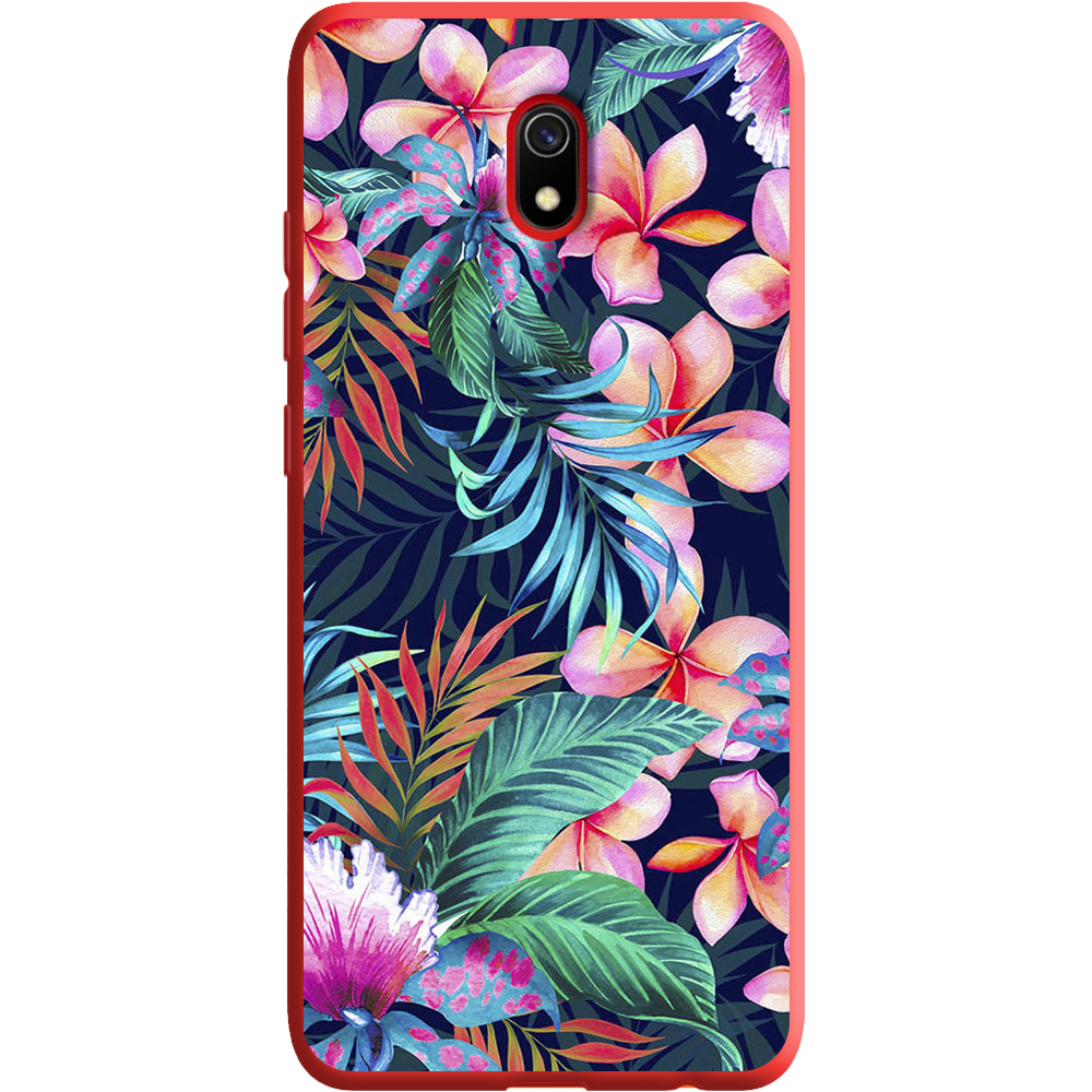 Чехол Boxface Xiaomi Redmi 8A flowers in the tropics Красный силикон (38341-up1971-38672)