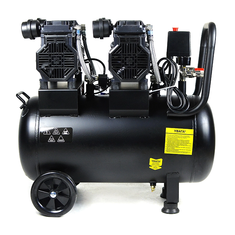 Компрессор четыркехцилиндровый Apro безмасляный OFE-50 2х1,5 кВт 475 л/мин 8 бар 50 л 2 крана (850173) - фото 3 Компрессор четыркехцилиндровый Apro безмасляный OFE-50 2х1,5 кВт 475 л/мин 8 бар 50 л 2 крана (850173) - фото 3