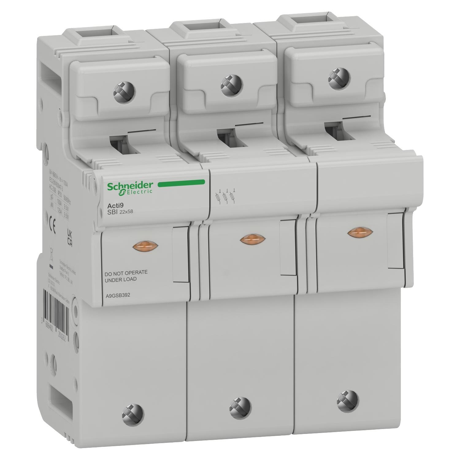Разъединитель предохранителя Schneider Electric SBI 3P 125A 690 В 22x58 мм (A9GSB392)