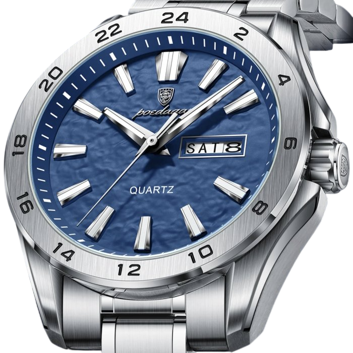 Часы мужские Poedagar Cruize со стальным корпусом 48х12 мм Серебро (150-96-2205)