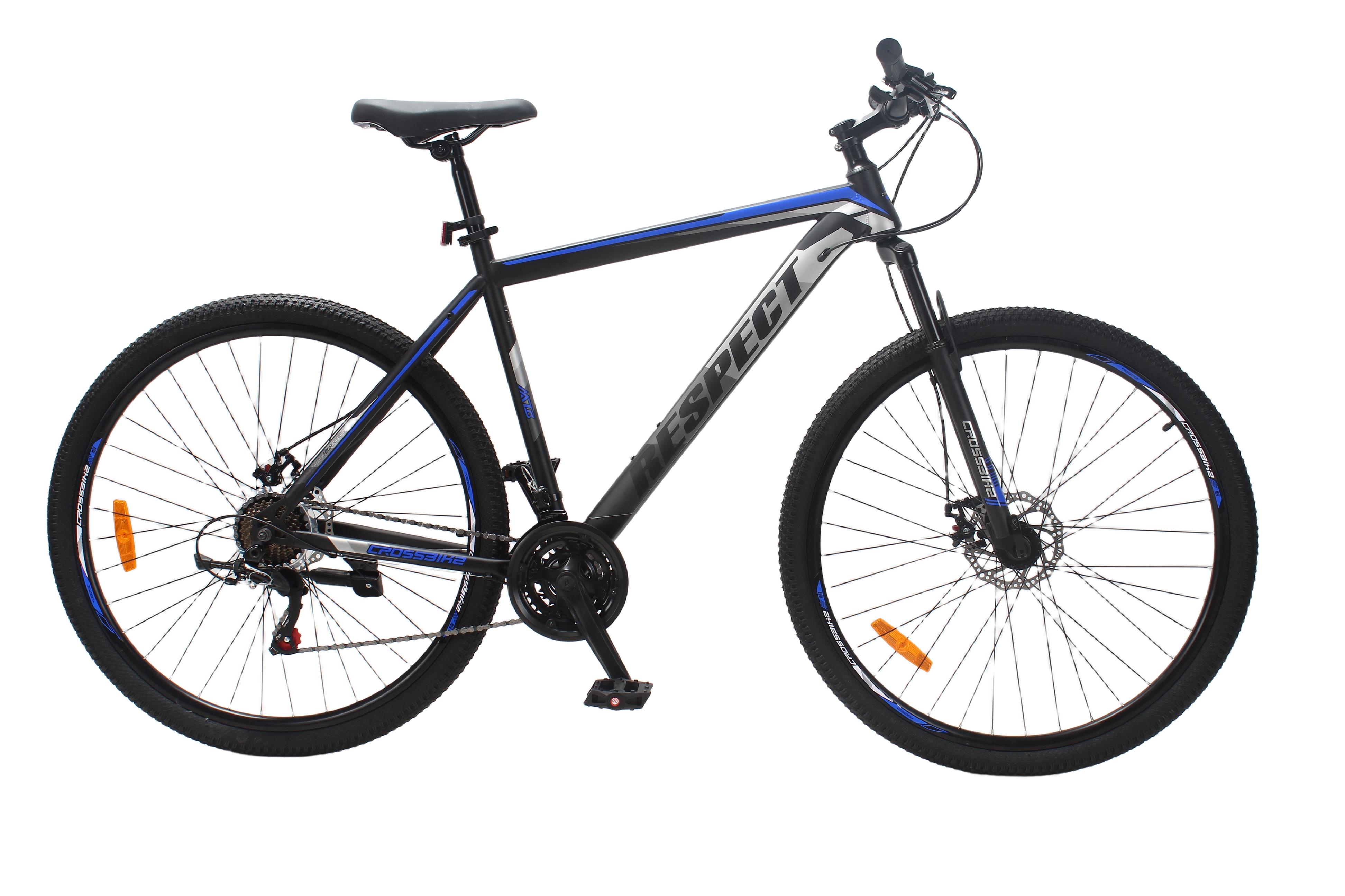 Велосипед CrossBike RESPECT 29" 21" Чорно-синій