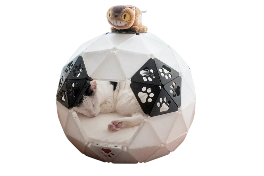 Домик для кота Geodesic Dome Cat House Pine Tree Cutouts 3D-печать 40 см