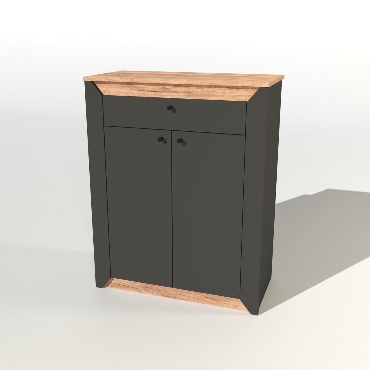 Тумба закрытая Эверест Нордик-800 80х38х100 см Графит/Дуб крафт золотой (DTM-5530)