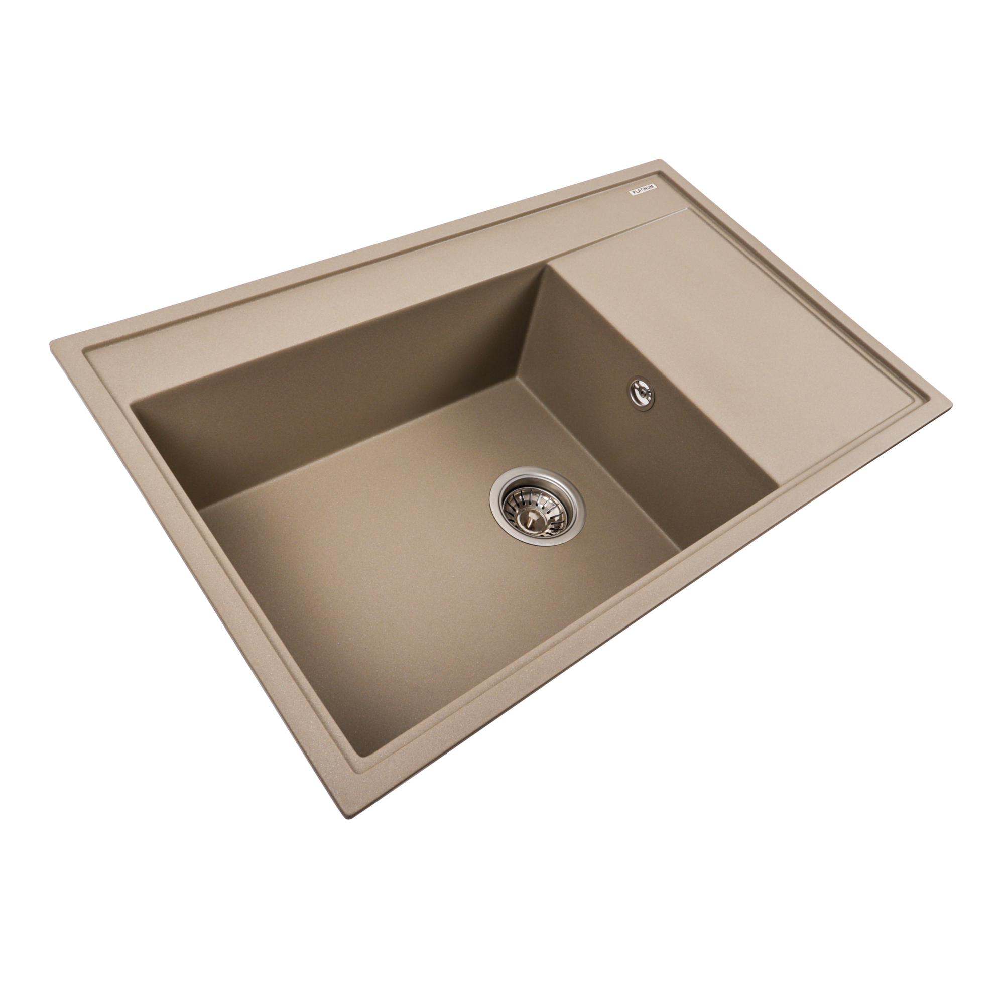 Мийка кухонна Platinum PLS-A40293 гранітна прямокутна 790x500 мм Бежевий (25966566) - фото 3 Мийка кухонна Platinum PLS-A40293 гранітна прямокутна 790x500 мм Бежевий (25966566) - фото 3