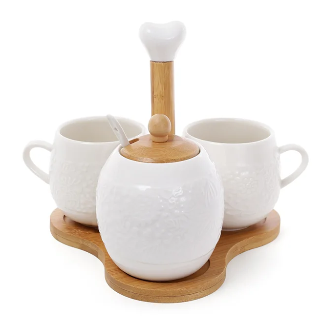 Набор чашек 250 мл с сахарницей 400 мл Flora Naturel на подставке 31923