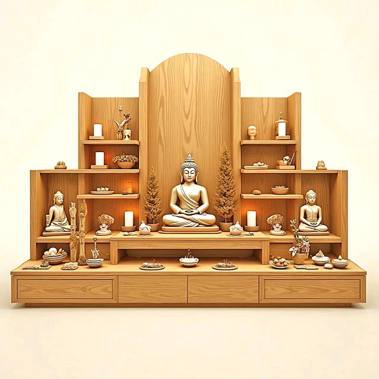 Алтарь для медитации из дерева Виджаяла Карри (ЛАТ-018803)