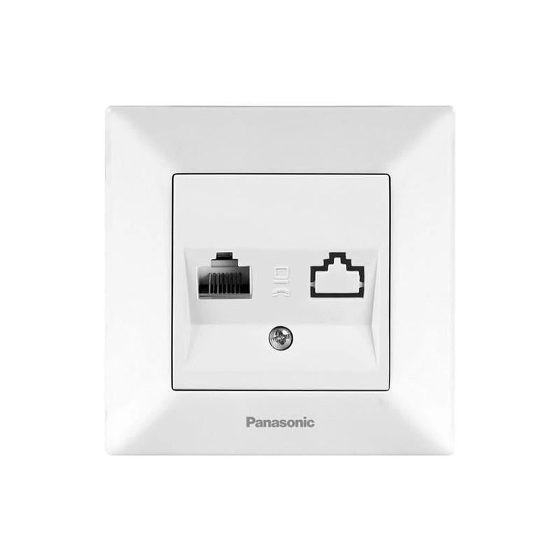 Розетка компьютерная Panasonic Arkedia Slim RJ45 Cat 6е ABS Белый (WNTC04052WH-UA1)