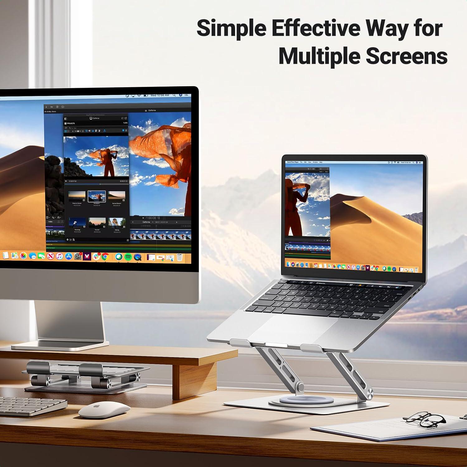 Підставка для ноутбуків UGREEN до 17.3" 360° алюмінієва Сірий (45418) - фото 4