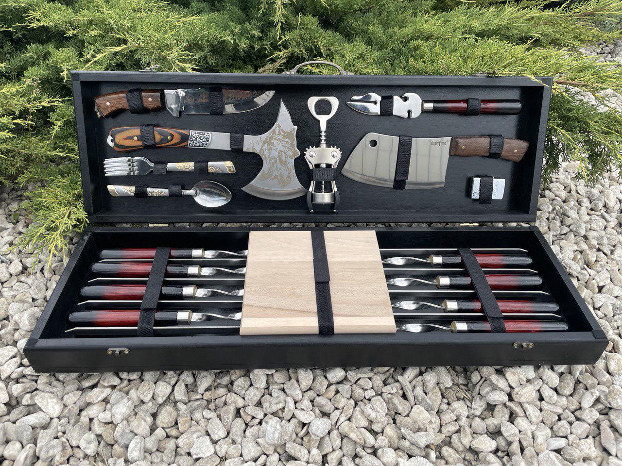 Набор шампуров в кейсе Хищник XL