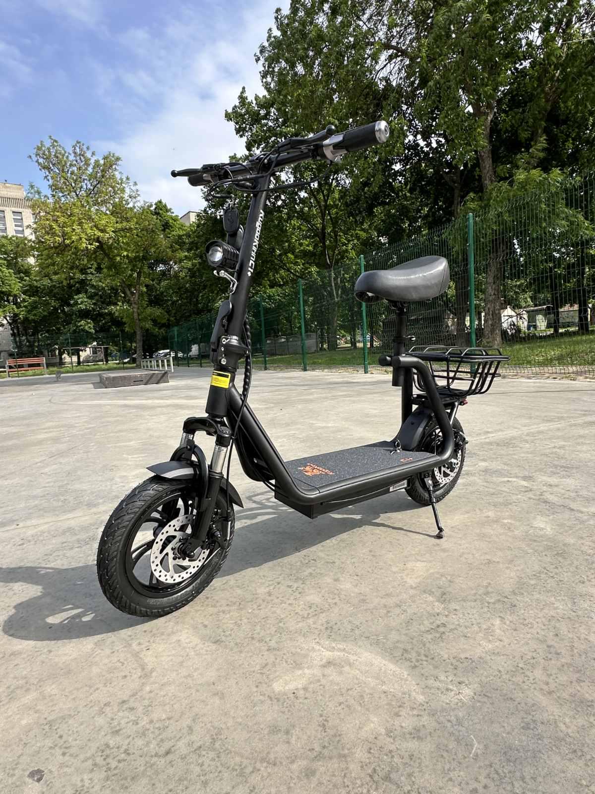 Електросамокат Kugoo C1+ PLUS із сидінням 1000W 18AH Чорний - фото 6