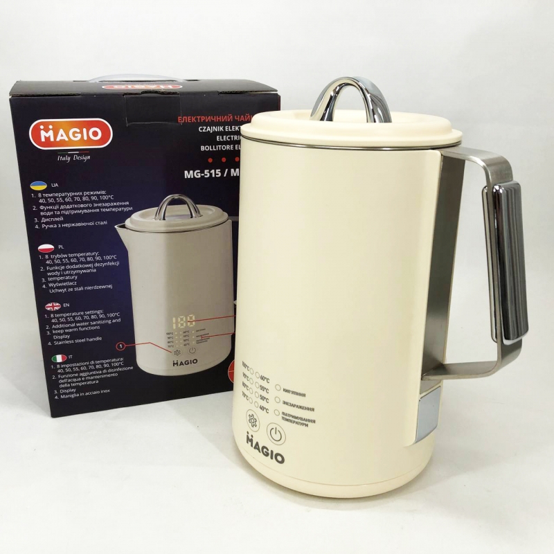 Електрочайник Magio MG-516 з регулювання температури 1,5 л 1500W (26202743) - фото 9 Електрочайник Magio MG-516 з регулювання температури 1,5 л 1500W (26202743) - фото 9